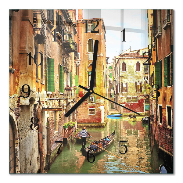 Quadrato orologio in vetro decorativo Barca veneziana