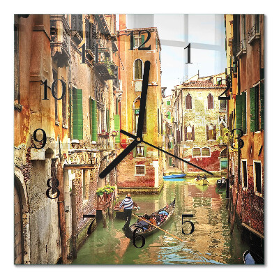 Quadrato orologio in vetro decorativo Barca veneziana