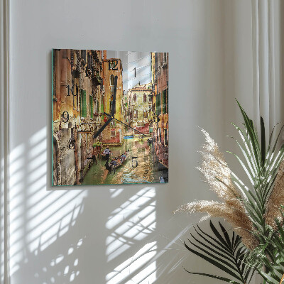 Quadrato orologio in vetro decorativo Barca veneziana