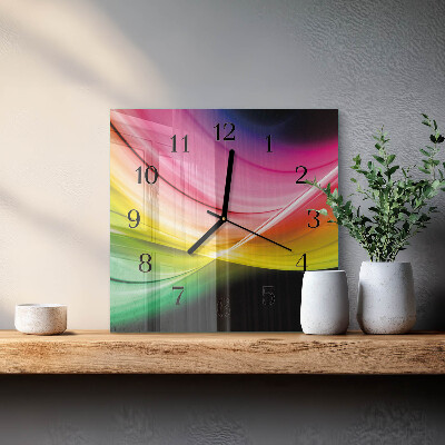Quadrato orologio da parete Linee astratte