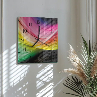 Quadrato orologio da parete Linee astratte