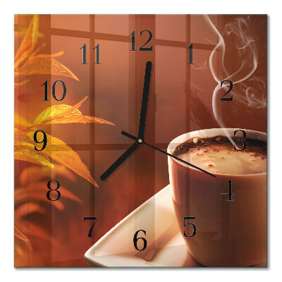 Orologio quadrato in vetro Caffè