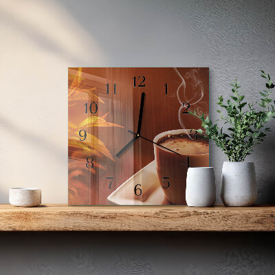 Orologio quadrato in vetro Caffè