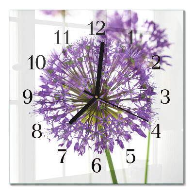 Quadrato orologio in vetro decorativo Fiore