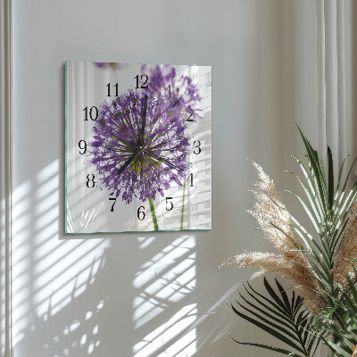 Quadrato orologio in vetro decorativo Fiore