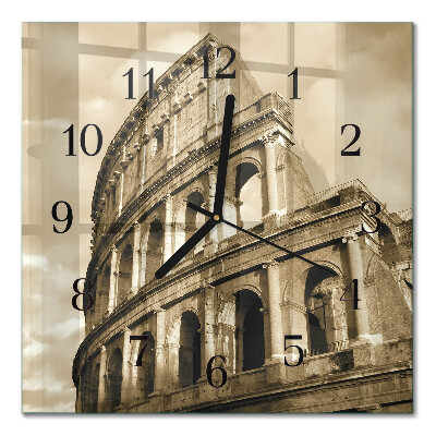 Orologio quadrato Il Colosseo in seppia