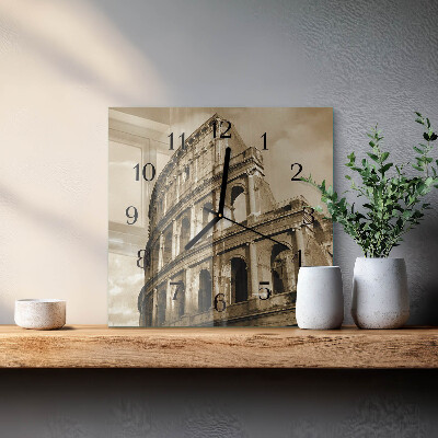 Orologio quadrato Il Colosseo in seppia