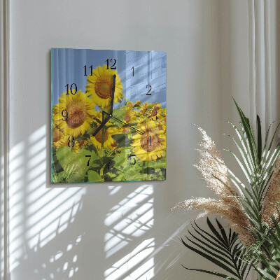 Quadrato orologio in vetro decorativo Girasoli