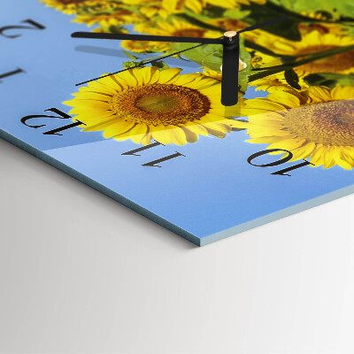 Quadrato orologio in vetro decorativo Girasoli