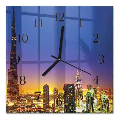 Orologio quadrato in vetro Dubai Horizon
