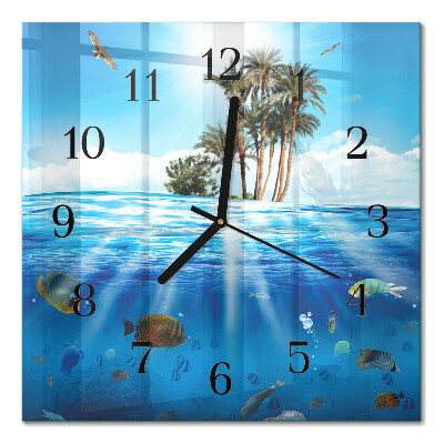 Quadrato orologio in vetro decorativo Isola dei Pesci