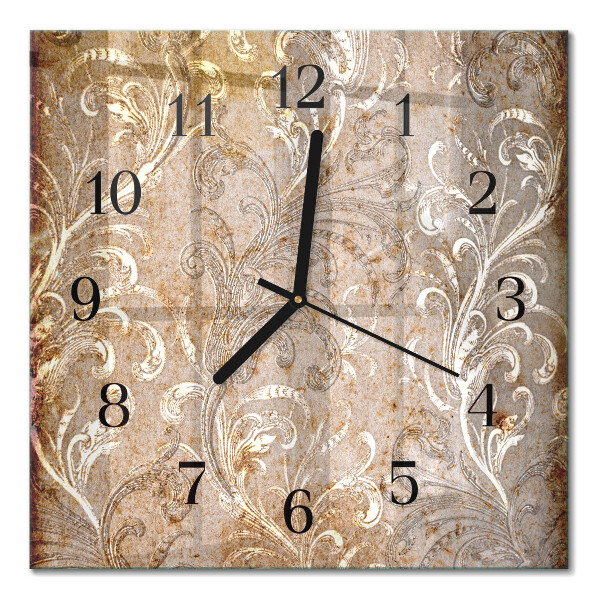 Orologio quadrato in vetro Motivo floreale