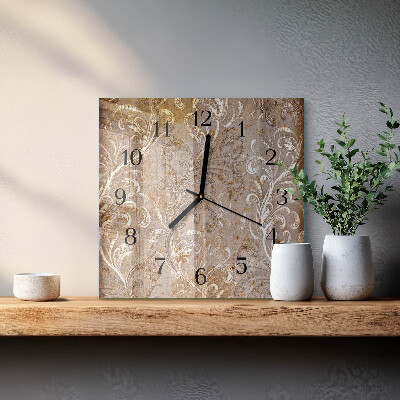 Orologio quadrato in vetro Motivo floreale