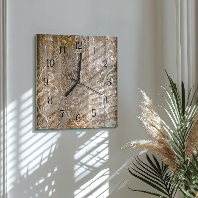 Orologio quadrato in vetro Motivo floreale