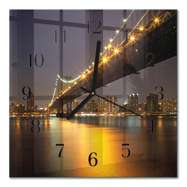 Quadrato orologio in vetro decorativo Il ponte all'orizzonte