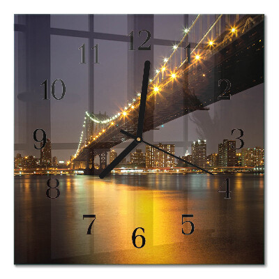 Quadrato orologio in vetro decorativo Il ponte all'orizzonte
