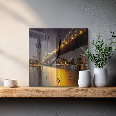 Quadrato orologio in vetro decorativo Il ponte all'orizzonte