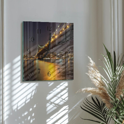 Quadrato orologio in vetro decorativo Il ponte all'orizzonte