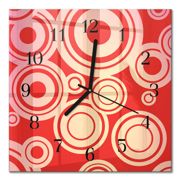 Orologio quadrato in vetro Ruote rosse