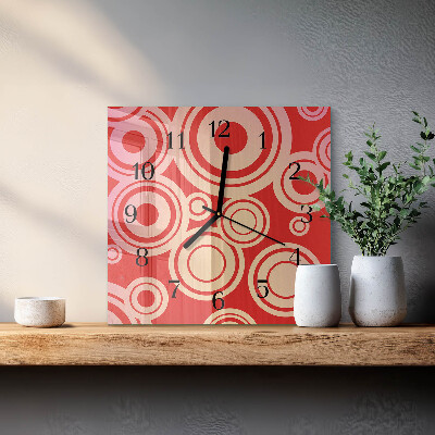 Orologio quadrato in vetro Ruote rosse