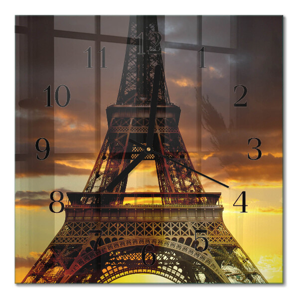 Orologio quadrato in vetro Torre Eiffel Parigi