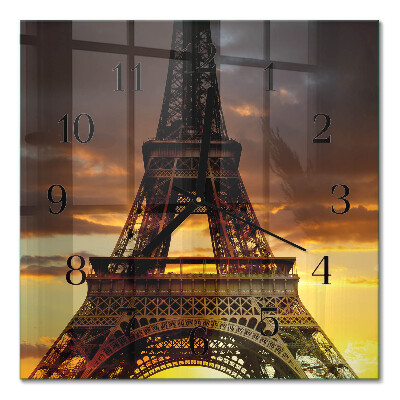 Orologio quadrato in vetro Torre Eiffel Parigi