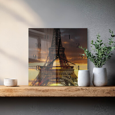 Orologio quadrato in vetro Torre Eiffel Parigi