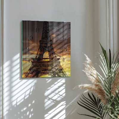 Orologio quadrato in vetro Torre Eiffel Parigi