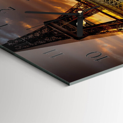 Orologio quadrato in vetro Torre Eiffel Parigi