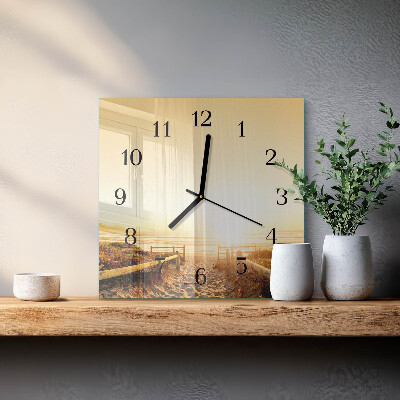 Orologio quadrato in vetro Sentiero della spiaggia