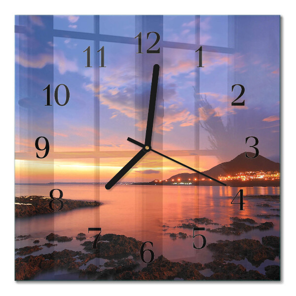 Orologio quadrato in vetro Isola marina