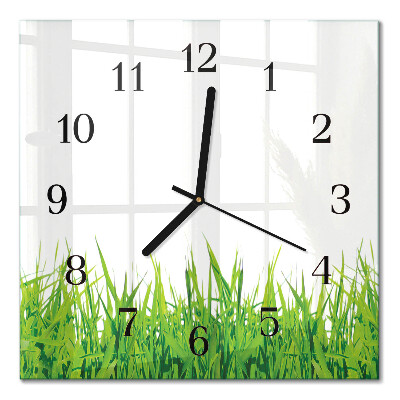 Quadrato orologio in vetro decorativo Erba