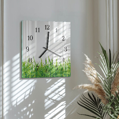 Quadrato orologio in vetro decorativo Erba