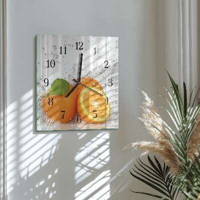 Orologio quadrato in vetro Arance