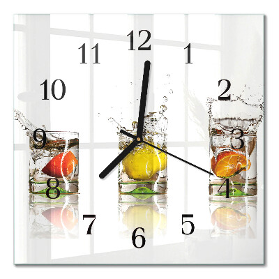 Quadrato orologio da parete Coppette di frutta