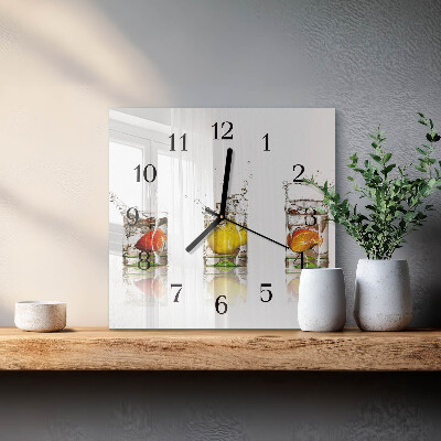 Quadrato orologio da parete Coppette di frutta