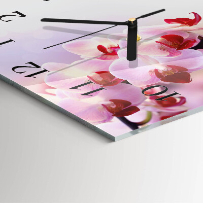 Orologio quadrato in vetro Orchidea