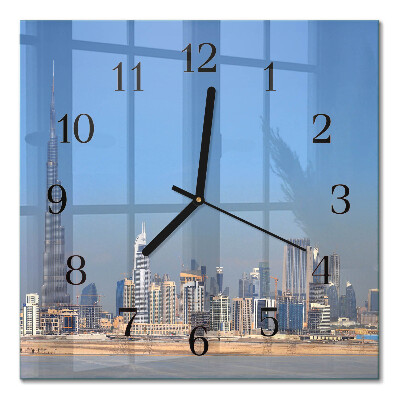 Orologio quadrato in vetro Dubai Horizon