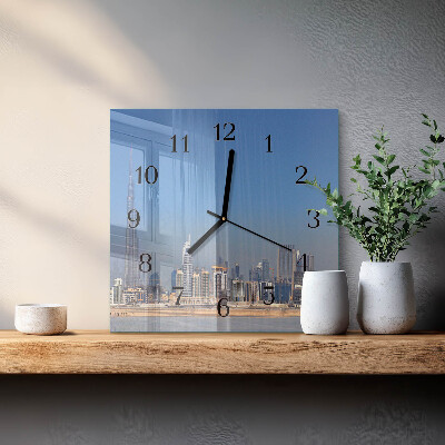 Orologio quadrato in vetro Dubai Horizon