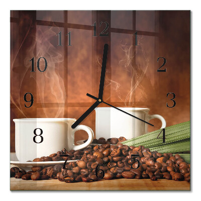 Quadrato orologio in vetro decorativo Tazze di caffè