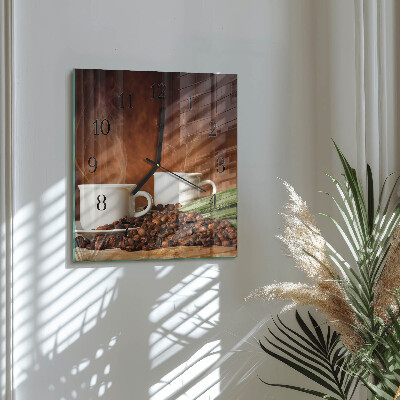 Quadrato orologio in vetro decorativo Tazze di caffè