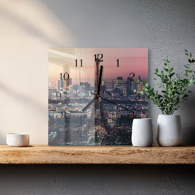 Quadrato orologio da parete Torre Eiffel Parigi