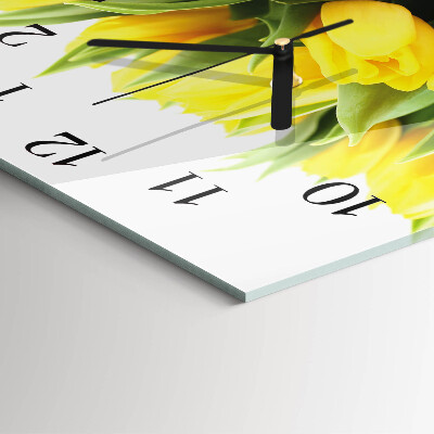 Orologio quadrato in vetro Tulipani