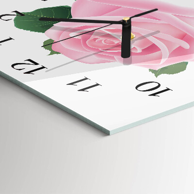 Quadrato orologio in vetro decorativo Rosa