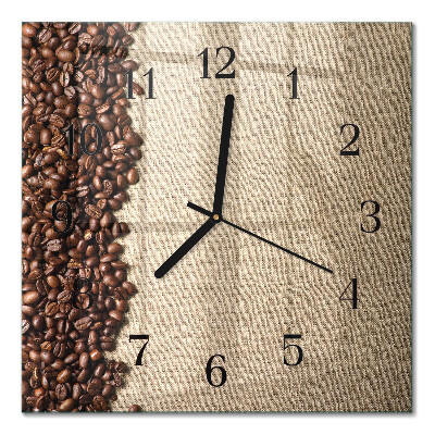 Orologio quadrato in vetro Chicchi di caffè