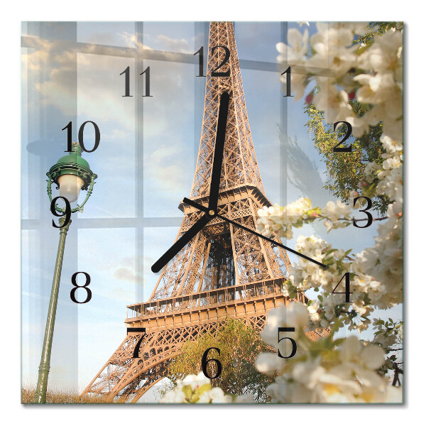 Orologio quadrato in vetro Torre Eiffel Parigi