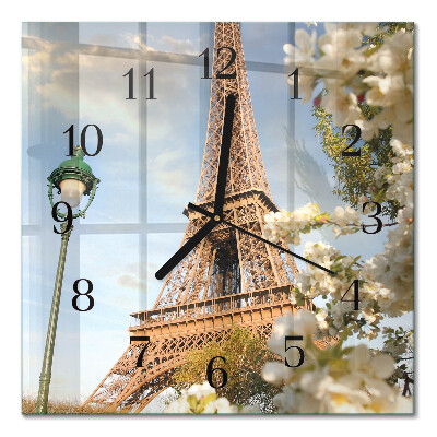 Orologio quadrato in vetro Torre Eiffel Parigi
