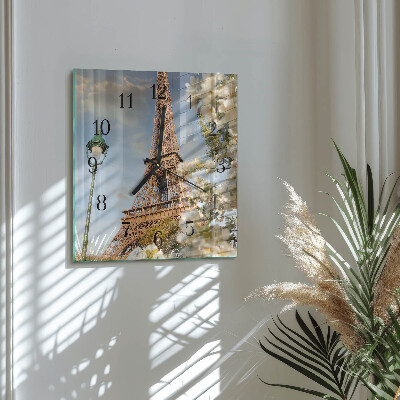 Orologio quadrato in vetro Torre Eiffel Parigi