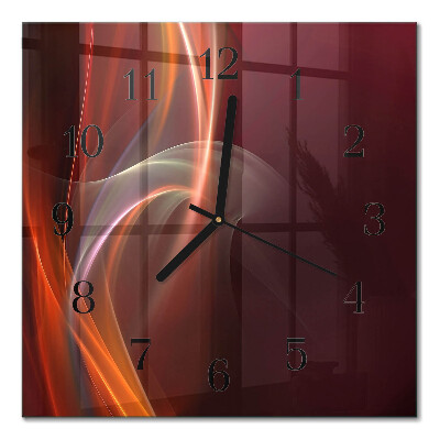 Quadrato orologio in vetro decorativo Linee astratte