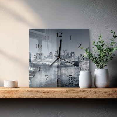 Orologio quadrato in vetro Orizzonte notturno